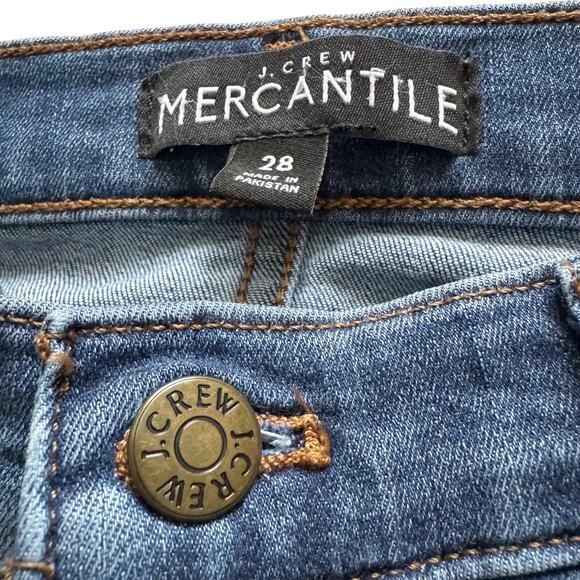 J. Crew Mercantile Jeans Women's Sz 28 Blue Skinny Ankle Distressed Grunge - Picture 4 of 14